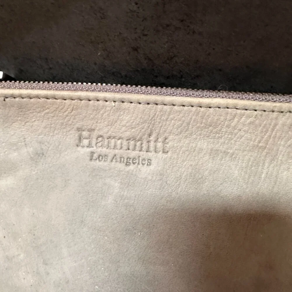 Hammitt of Los Angelos Cosmetic Bag Pouch Insert Gray Leather Studded Case